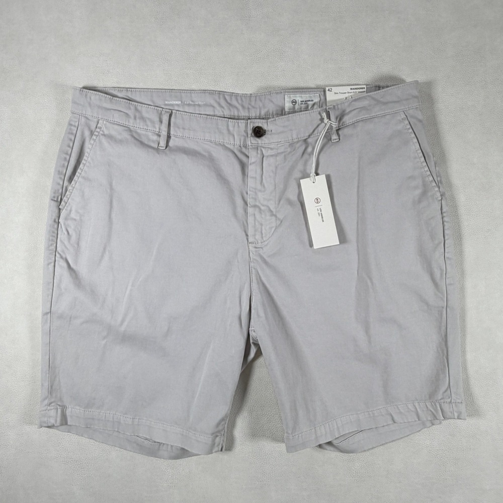 NEW AG Adriano Goldschmied Wanderer Slim Trouser Short 42 Vapor Gray